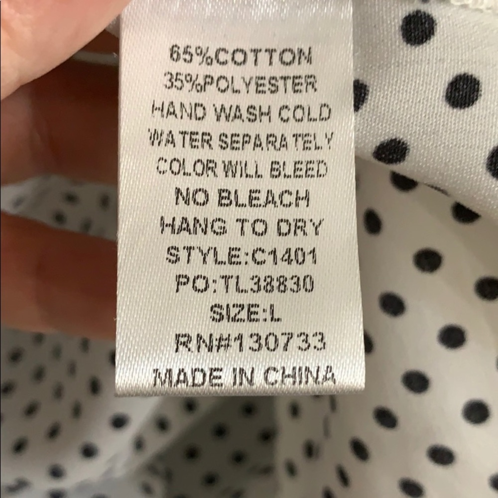 Umgee Polka Dot Flutter Sleeve Top Size Large - image 7